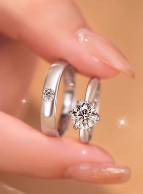 情侣足银情侣对戒纯银戒指男女