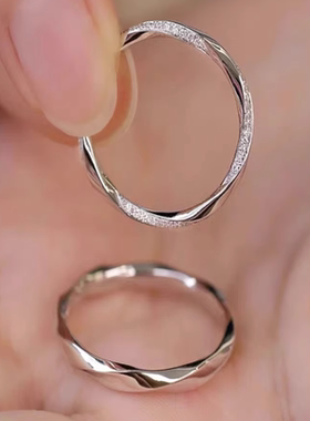 情侣足银经典时尚防过敏告白对戒