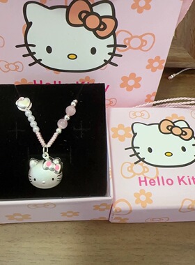足银999猫头纯银hellokitty吊坠