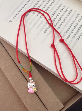 足银999吊坠HelloKitty纯银项链女款可爱卡通儿童礼物送女友闺蜜