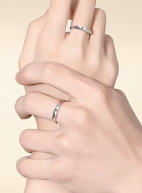 情侣足银时尚百搭防过敏情侣对戒