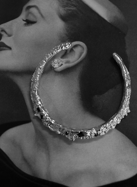 T.MAJOR925开口手镯肌理黑尖晶