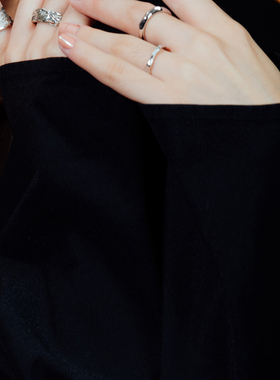 Tmajor凹面设计感戒指925银复古