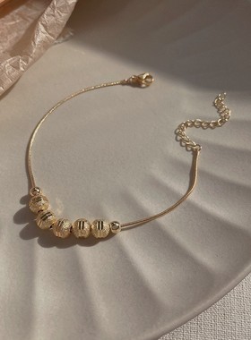 转运金色豆豆钛钢手链韩版ins冷淡风简约时尚