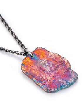 原创设计【青铜灵-饕餮】吊坠男士霸气999纯银镶24K金手工项链潮