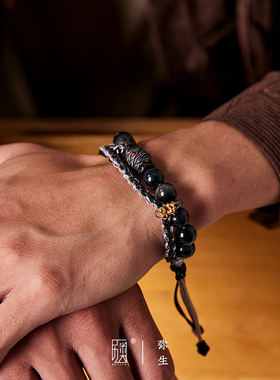 原创设计【黑神话悟空-弥生】手链男纯银六字真言转运佛珠手绳