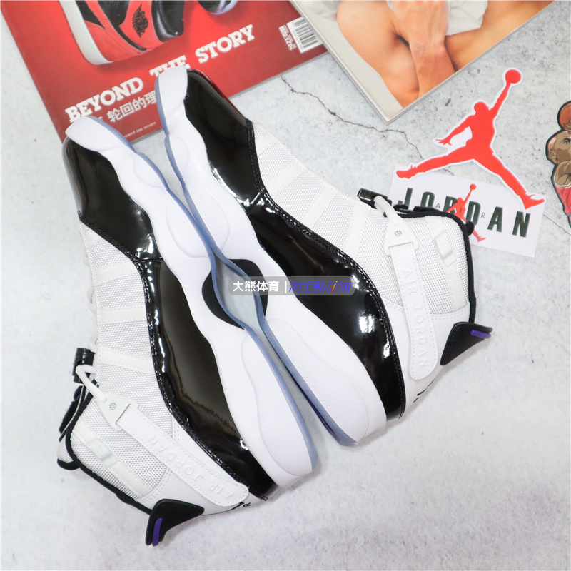 专柜正品Air Jordan6 Rings AJ6乔丹六冠王黑白篮球鞋322992-104-图1