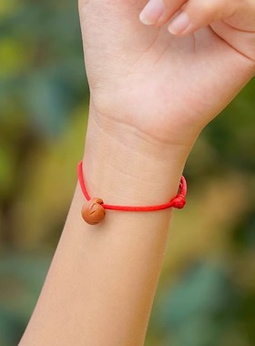 宝宝核桃手链婴儿压惊红绳手链婴儿红绳手链护身防惊吓核桃手绳