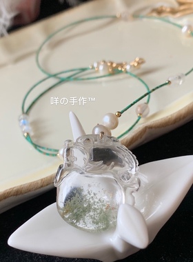 绿幽灵神兽湖北原矿极细锁骨链