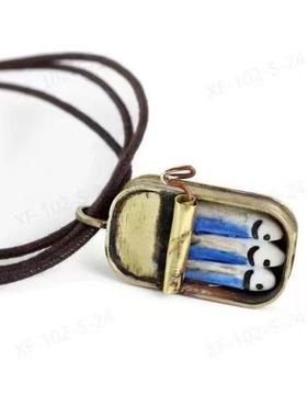 新品创意奇特的沙丁鱼罐头项链个性风戒指鲱鱼罐头戒指