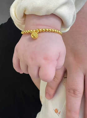 周岁满月酒婴儿小金珠手链