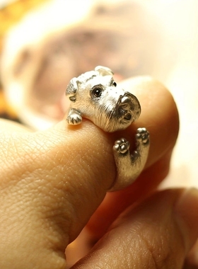 宠物爱好者指环可爱雪纳瑞指环