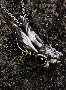 小众设计生肖洛丽塔爱丽丝兔子项链 复古做旧项链个性百搭款项坠