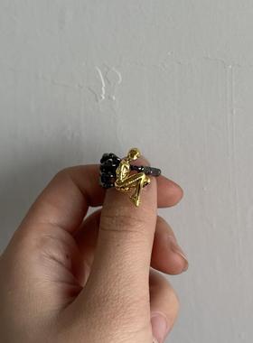 个性恶魔爪牙戒指亚当和夏娃情侣开口手指指环潮男女手饰