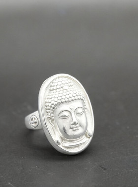 民族风设计如来佛头戒指环 活口戒子佛祖戒指手饰