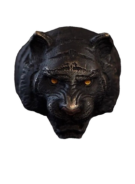 霸气黑色成熟黑熊开口指环个性戒