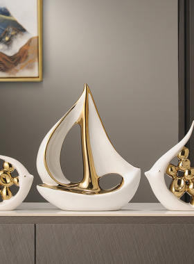 一帆风顺帆船摆件酒柜装饰品乔迁