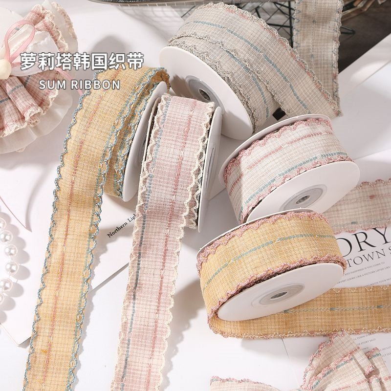 芽边皱褶格子花边辅料织带家居服装裙边DIY蝴蝶结带花束礼盒丝带,淘宝优惠券,粉丝福利购,淘宝优惠卷