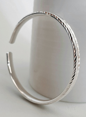 切面实心未镶嵌生日礼物银手镯