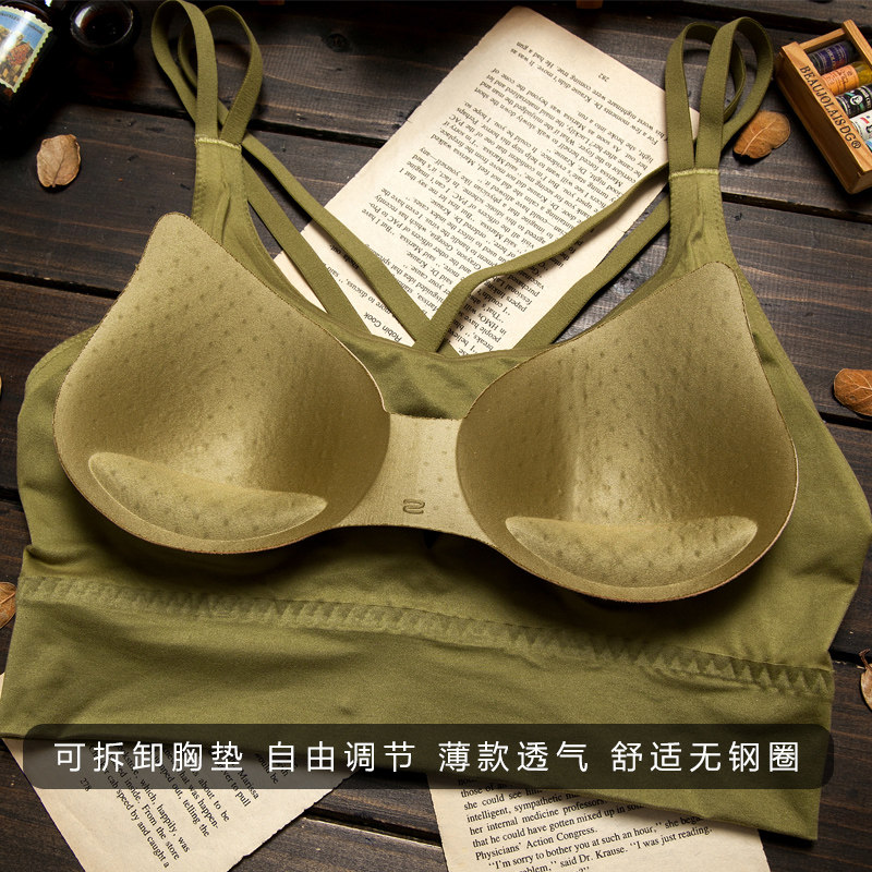 美背性感交叉带薄款运动防震文胸 柯莲丝文胸