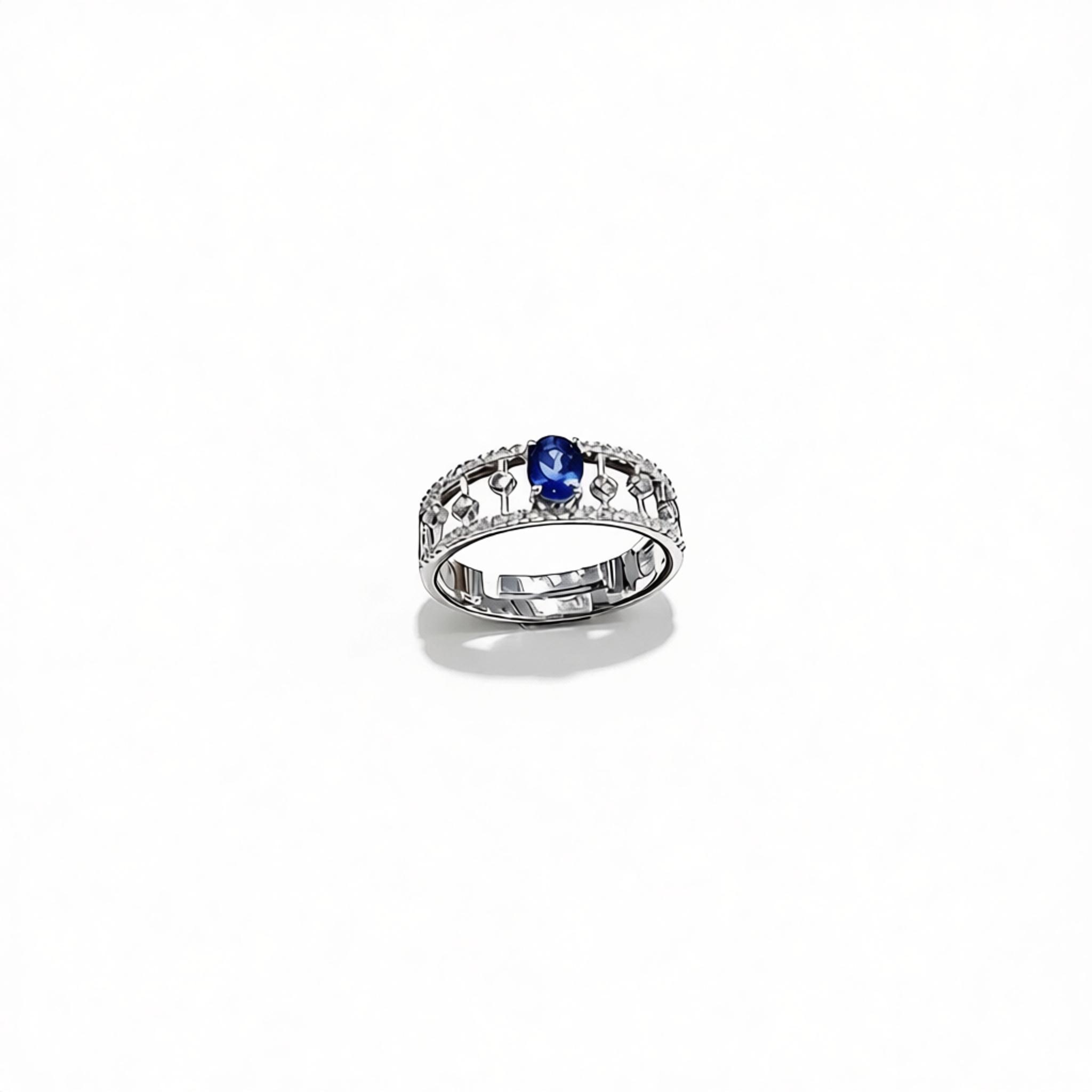 Natural sapphire women's ring dream catcher open ring