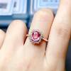 Natural tourmaline sterling silver women's ring