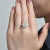 Moissanite Diamond Ring S925 Silver Women's Wedding Ring Sunflower