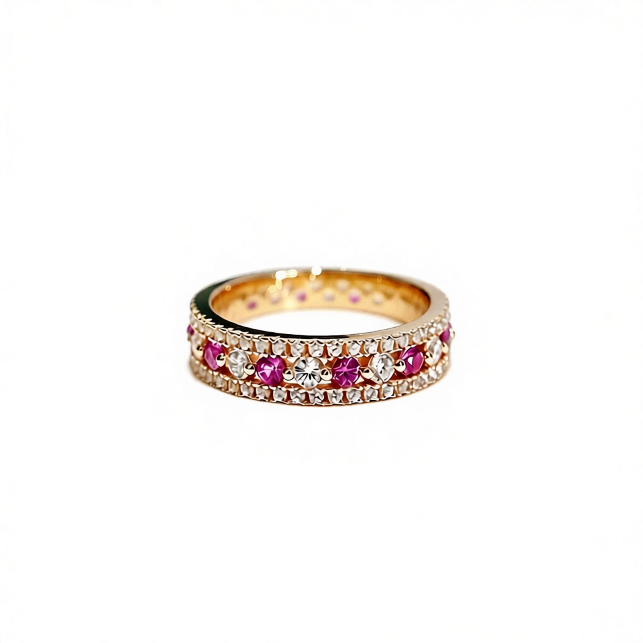 S925 silver full row diamond ring medieval design fairy style