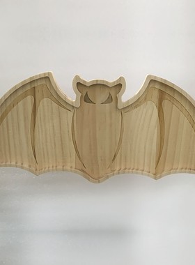 新款万圣节礼品南瓜蝙蝠十字架木餐盘Halloween PumpkinPlate