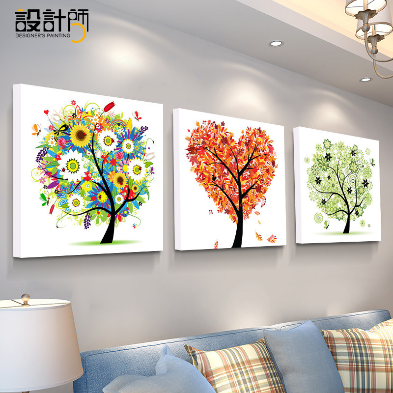 现代简约客厅沙发背景墙装饰画壁画墙画卧室餐厅无框画三联画挂画,淘宝优惠券,粉丝福利购,淘宝优惠卷
