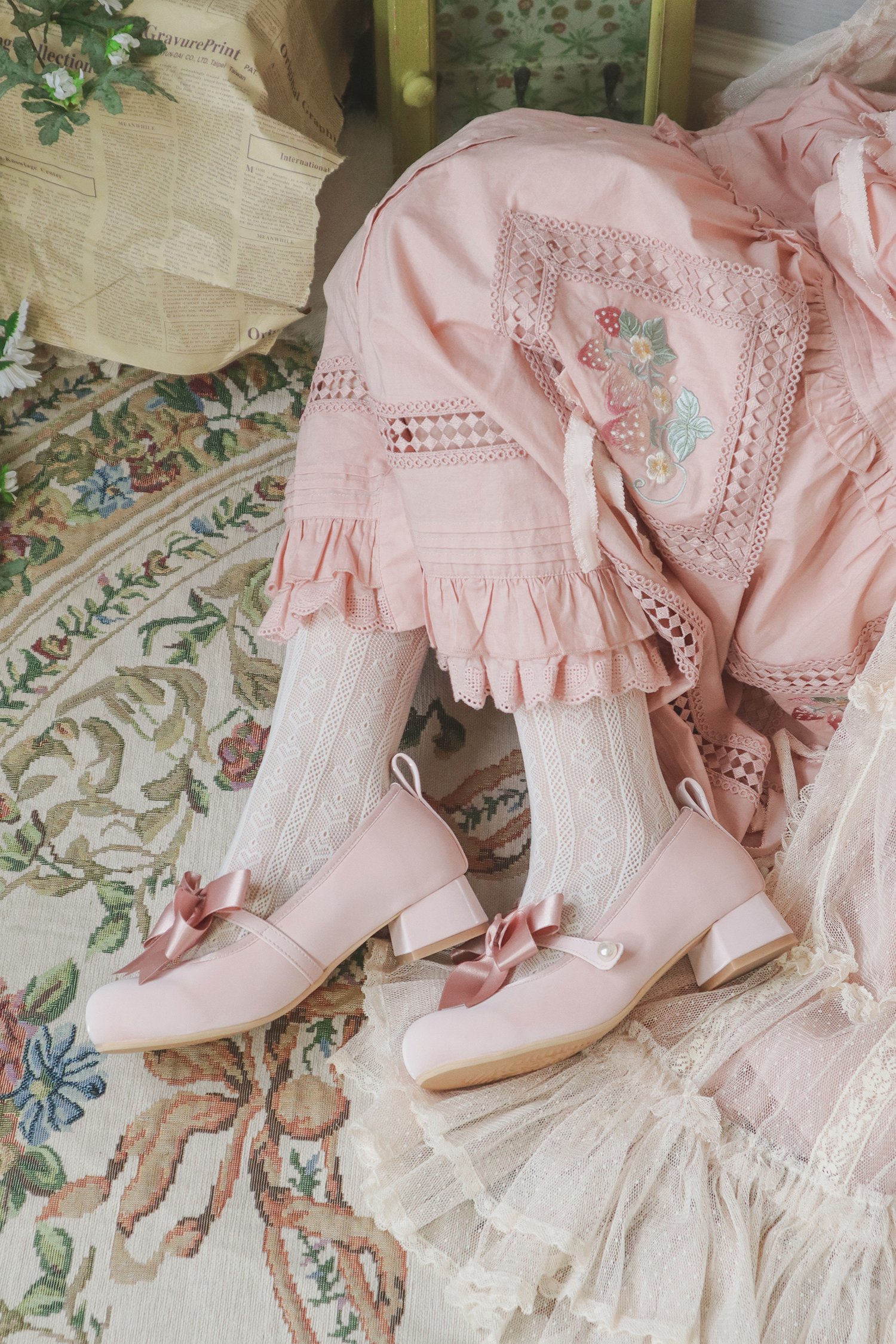 现货丨贝丝丝光版丨摩多modo原创Lolita圆头可爱单鞋 - 图0