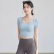 Yoga wear women's sports short-sleeved fitness top with chest pad