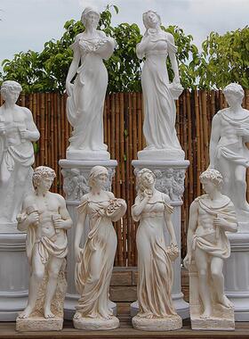 大号石膏人物像摆件雕塑艺术树脂玻璃钢美陈道具别墅庭院花园饰品