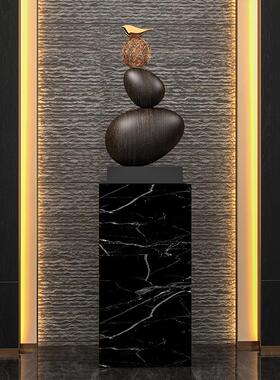 创意入户玄关柜雕塑办公室售楼处石来运转招财艺术摆件客厅样板房