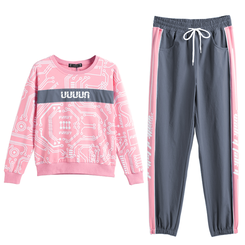 运动套装春秋2020年新款潮牌卫衣 温露莲休闲运动套装