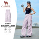 Camel Sports Overalls Women's 2026 Summer New Sunscreen Ice Silk Pants Quick-Drying Pants Outdoor Straight Paratrooper Pants