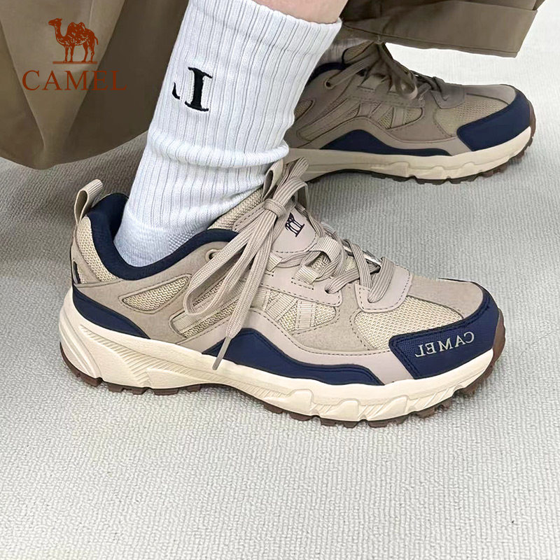 七夕礼物骆驼户外登山鞋女防滑网面透气运动鞋子轻便男徒步休闲鞋