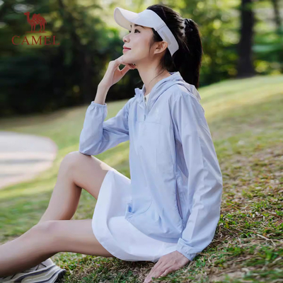 骆驼女春夏凉感透气连帽防晒衣