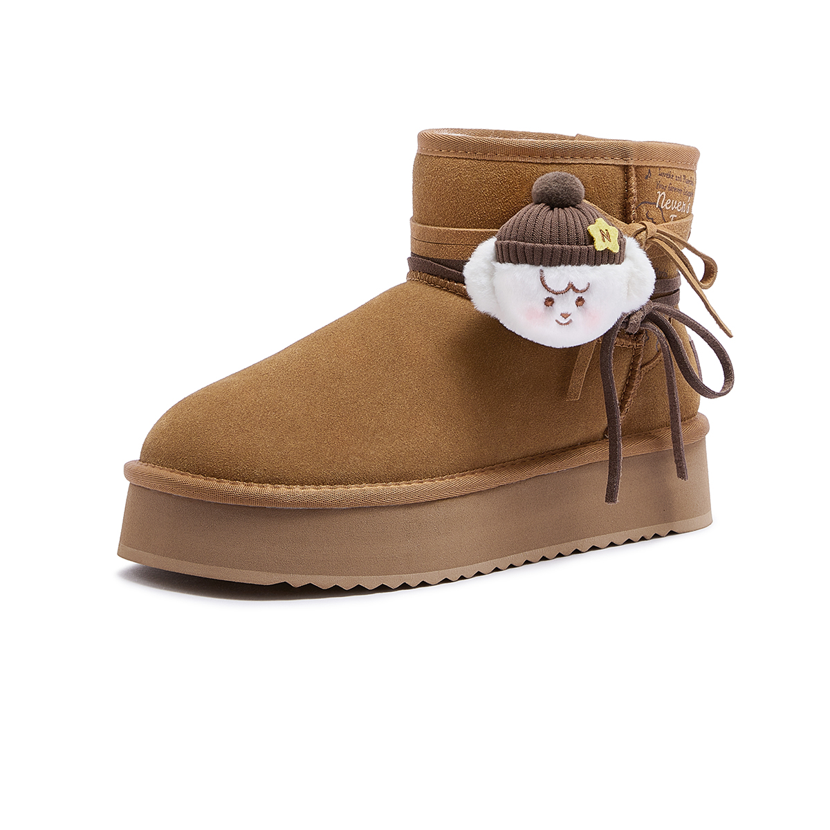 骆驼女鞋2025秋冬季户外加绒保暖棉鞋厚底面包鞋棉靴时尚雪地靴 - 图3