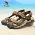 Dép nam Camel 2019 hè mới thoáng khí cap toe sandal dép không trơn da thể thao đi biển - Sandal