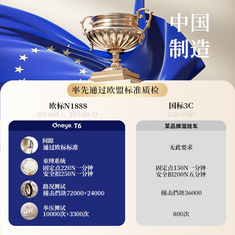 丸丫t6二代遛娃神器可坐可躺溜娃车 丸丫四轮推车