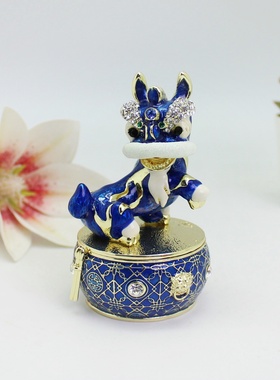 送领导礼物舞狮合金珐琅彩轻奢