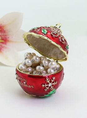 合金工艺品珐琅彩圣诞球创意装饰摆件圣诞铃铛圣诞树装饰品礼物