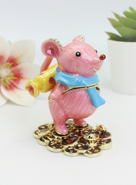 珐琅彩十二生肖合金摆件工艺品生肖吉祥物家居办公室装饰收藏品