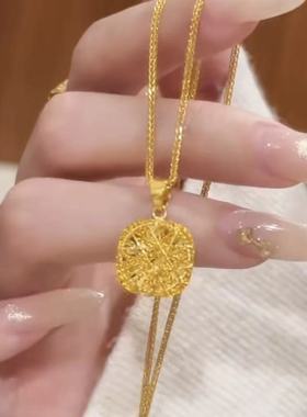 星光链小方糖拉丝项链锁骨链