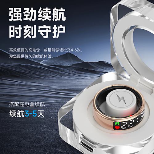 智能戒指心率血氧睡眠赞念计数刷视频防水显示时间smart Ring拍照 - 图1