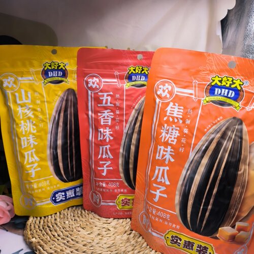 大好大瓜子408g大份量装五香山核桃焦糖味炒货休闲小零食 - 图0