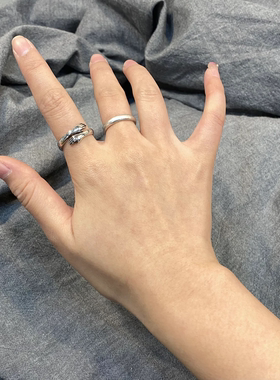 “hug me拥抱我”戒指原创设计简约百搭小众艺术开口可调节食指环