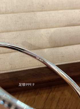 足银999钉子开口手镯女小众