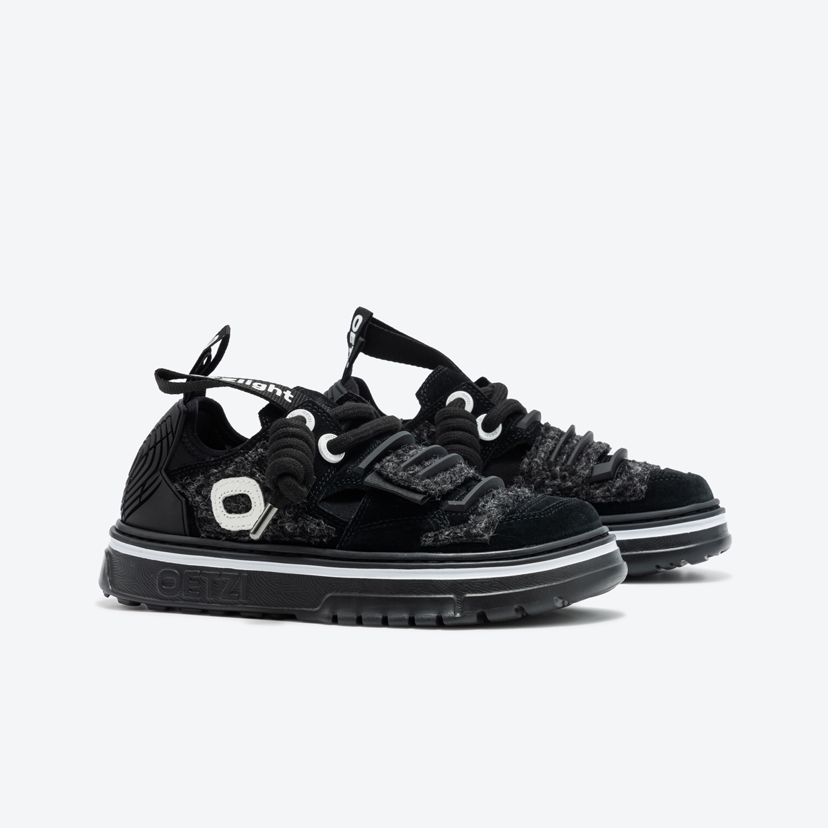 OETZI休闲女鞋秋冬超轻厚底时尚百搭低帮翻毛皮保暖毛呢板鞋丑萌 - 图2